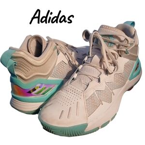 Adidas D Rose Son of Chi Men's Size 8.5 White and Teal Athletic Shoes